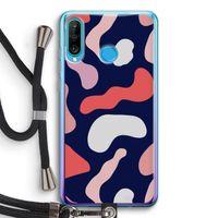 Memphis Shapes Pink: Huawei P30 Lite Transparant Hoesje met koord