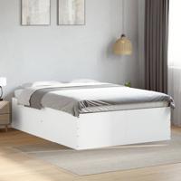 Bedframe bewerkt hout wit 140x200 cm