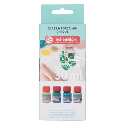 Talens art creat.glas & porselein dekkend 4x30ml groen goud
