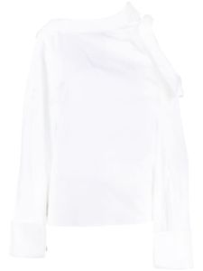 A.W.A.K.E. Mode blouse asymétrique à découpes - Blanc