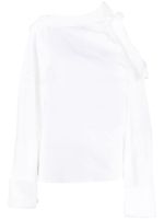 A.W.A.K.E. Mode blouse asymétrique à découpes - Blanc