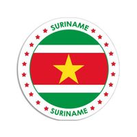 10x Ronde Suriname sticker 15 cm landen decoratie   -