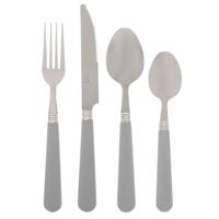 Secret de Gourmet Bestekset Colorama - 24x delig - RVS/kunststof - grijs/zilver Secret de Gourmet Bestekset Colorama - 24x delig - RVS/kunststof - grijs/zilver