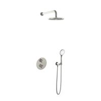 Hotbath Buddy - Inbouw Regendoucheset - Thermostatisch - Wandarm 35 cm - Hoofddouche 200 mm - Ronde Handdouche - met 2-Weg Stop-Omstel - Waterbesparend
