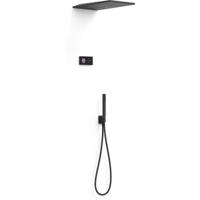 Regendouche set electronisch Tres Shower technology | Inbouw | Thermostaatkraan | 3-weg | Vierkant | Zwart mat