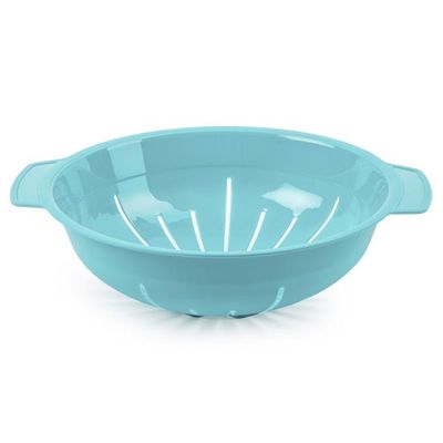 Keuken vergiet/zeef - kunststof - Dia 25 cm x Hoogte 8 cm - blauw