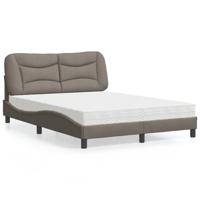 Bed met matras "Hvar" stof taupe 120x200 cm