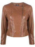 LIU JO veste en cuir à fermeture zippée - Marron