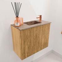 Toiletmeubel Mondiaz Joya Dlux | 50 cm | Meubelkleur Oak | Faye wastafel Arena Wasbak Rechts | 1 kraangat