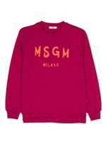 MSGM Kids sweat en coton à logo imprimé - Rose