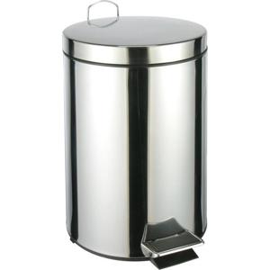 Prullebak/pedaalemmer - 12 liter - 25 x 31 x 38 cm - chroomkleurig