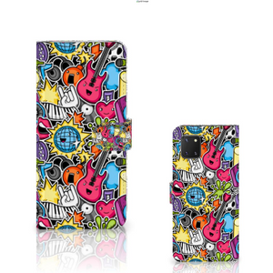 Samsung Note 10 Lite Wallet Case met Pasjes Punk Rock