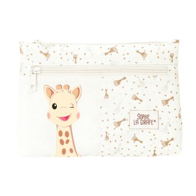 Pennenetui met 2 vakken Sophie la Girafe Beige 23 x 16 x 3 cm