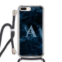 Midnight Marble: iPhone 8 Plus Transparant Hoesje met koord Midnight Marble: iPhone 8 Plus Transparant Hoesje met koord
