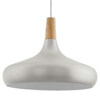 Eglo Moderne hanglamp Sabinar 40cm RVS met houtbruin 96986 - thumbnail