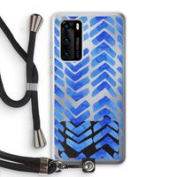 Blauwe pijlen: Huawei P40 Transparant Hoesje met koord