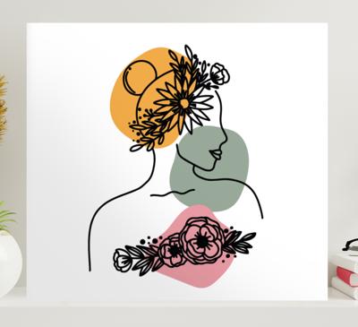 Canvas bloemen Geweldige vrouw bloem gezicht