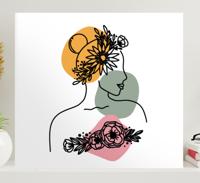 Canvas bloemen Geweldige vrouw bloem gezicht