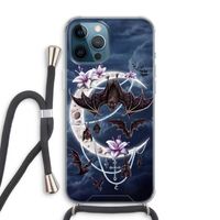 Vleermuizen Maan: iPhone 12 Pro Max Transparant Hoesje met koord