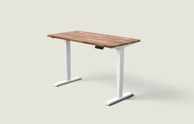 Desktronic HomePro bureau Wit / Massief Walnoot / 140x70 cm