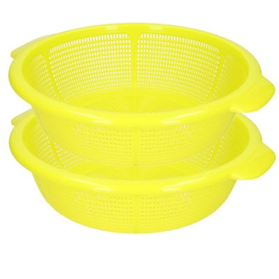 Plasticforte keuken vergiet - 2x stuks - groen - 31 x 9,5 cm - kunststof - afgieten van groente