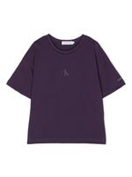 Calvin Klein Kids t-shirt en coton à logo brodé - Violet - thumbnail