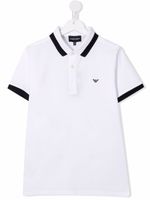 Emporio Armani Kids polo à logo brodé - Blanc