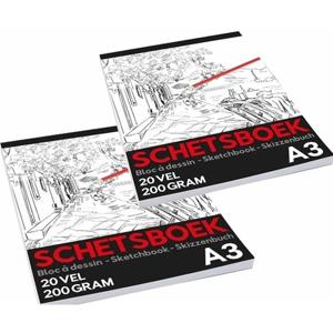 Schetsboek/tekenboek A3 formaat - 2x - Schoolartikelen/tekenen - Schetsboeken/tekenboeken