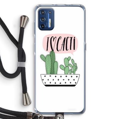 I love cacti: Motorola Moto G9 Plus Transparant Hoesje met koord