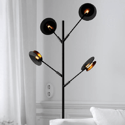 Grote zwarte vloerlamp met schakelaar en G9 fittingen By Rydens Turno