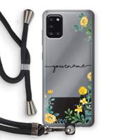 Gele bloemen: Samsung Galaxy A31 Transparant Hoesje met koord