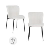 Eetkamerstoel Darby White Bouclé Black (set van 2)