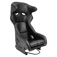Sportstoel 'FS' - Zwart Kunstleder - Vaste polyester rugleuning - incl. sledes SS78L