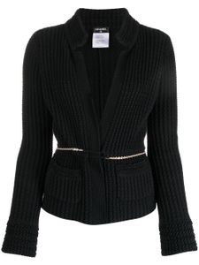 CHANEL Pre-Owned cardigan ceinturé à col v (2010) - Bleu