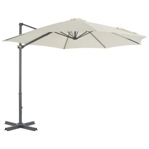 VidaXL Zweefparasol met aluminium paal 300 cm zandkleurig