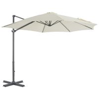 VidaXL Zweefparasol met aluminium paal 300 cm zandkleurig - thumbnail