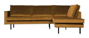 BePureHome Hoekbank 'Rodeo' Rechts, Velvet, kleur Oker