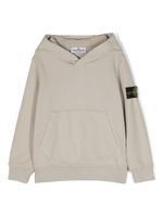 Stone Island Junior hoodie en coton à patch logo - Gris