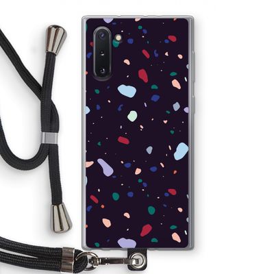 Dark Rounded Terrazzo: Samsung Galaxy Note 10 Transparant Hoesje met koord