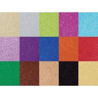 Glitterkarton folia 50x70cm 300gr 15vel 15kleuren