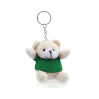 Pluche teddybeer knuffel sleutelhangers groen 8 cm - thumbnail