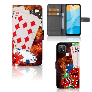 OPPO A15 Wallet Case met Pasjes Casino