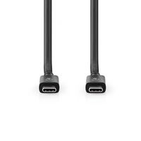 Nedis USB-Kabel | USB 4.0 Gen 2x2 | USB-C Male | USB-C Male | 240 W | 8K@60Hz | 20 Gbps | Vernikkeld | 2.00 m | Rond | PVC | Zwart | Envelop - - thumbnail