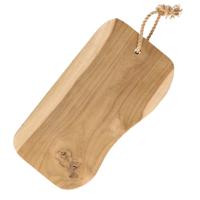 Teak houten kaarsenplateau met handvat 36 cm