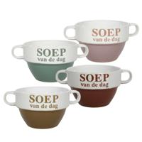 Soepkommen/schaaltjes - Soep van de dag - 13x stuks - multi kleuren - keramiek - D12 x H8 cm