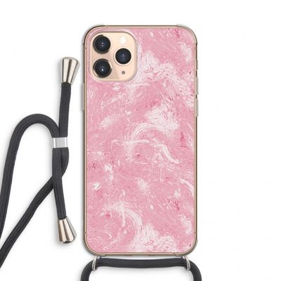 Abstract Painting Pink: iPhone 11 Pro Transparant Hoesje met koord