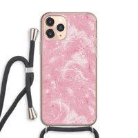 Abstract Painting Pink: iPhone 11 Pro Transparant Hoesje met koord