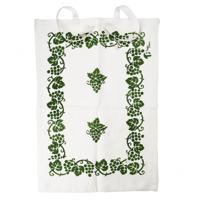 Koffer voor gebak van katoenen linnen met groen Romagna patronen - Maximale afmetingen 60x40 cm