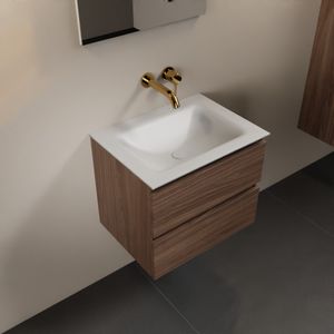 MONDIAZ AIVY 60cm badmeubel Mocha, wastafel Talc solid surface midden zonder kraangat (AI-351111TALC-NO - AI-M60MOMI)