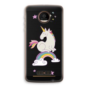 Regenboog eenhoorn: Motorola Moto Z Force Transparant Hoesje
